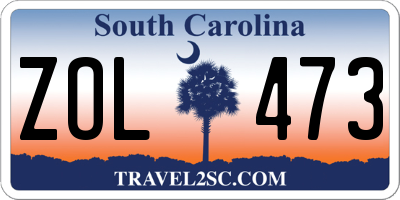 SC license plate ZOL473