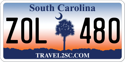 SC license plate ZOL480