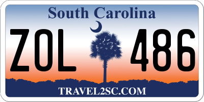 SC license plate ZOL486