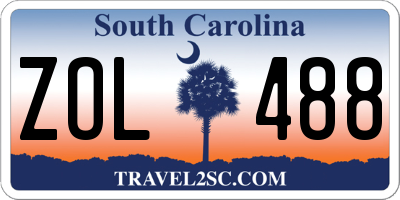 SC license plate ZOL488