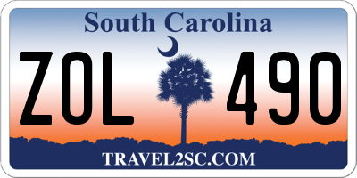 SC license plate ZOL490