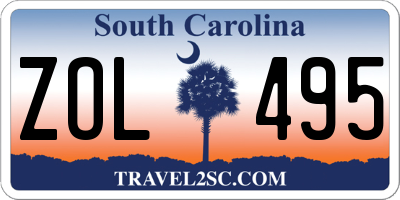 SC license plate ZOL495