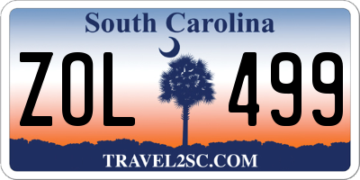 SC license plate ZOL499