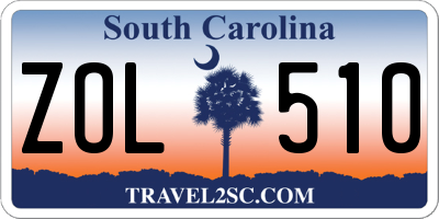 SC license plate ZOL510