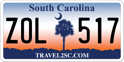 SC license plate ZOL517