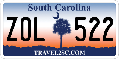 SC license plate ZOL522