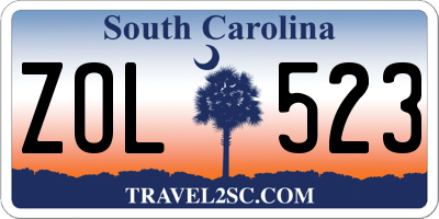 SC license plate ZOL523