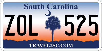 SC license plate ZOL525