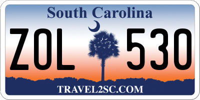 SC license plate ZOL530