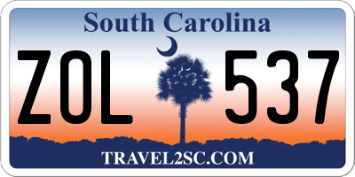 SC license plate ZOL537