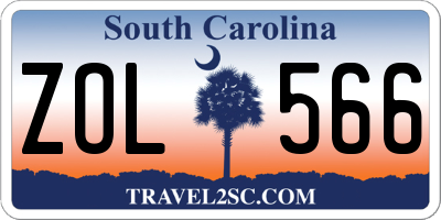 SC license plate ZOL566