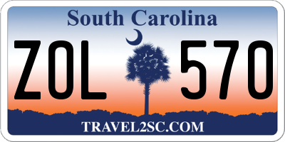 SC license plate ZOL570