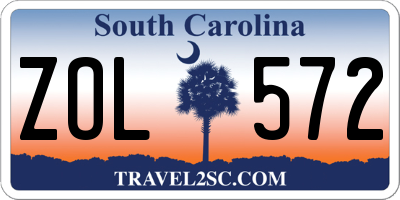 SC license plate ZOL572