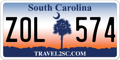 SC license plate ZOL574