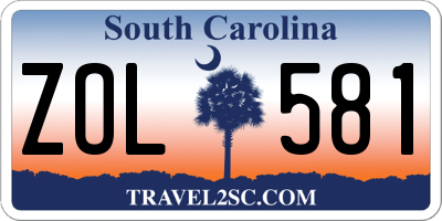 SC license plate ZOL581
