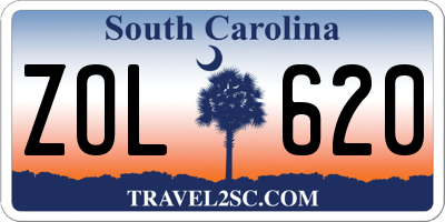 SC license plate ZOL620
