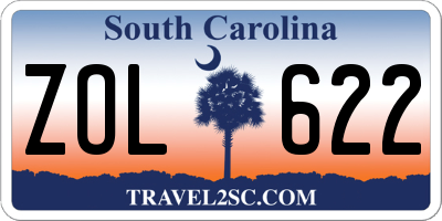 SC license plate ZOL622