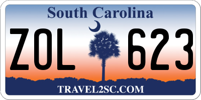 SC license plate ZOL623
