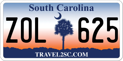 SC license plate ZOL625