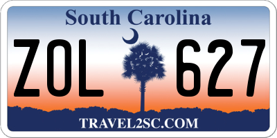 SC license plate ZOL627