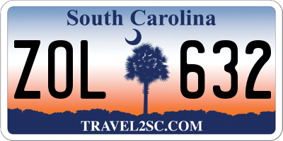 SC license plate ZOL632