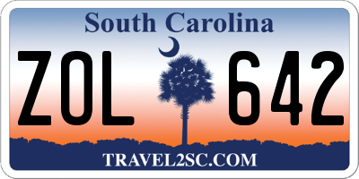 SC license plate ZOL642