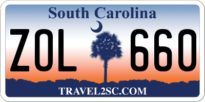 SC license plate ZOL660