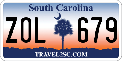 SC license plate ZOL679