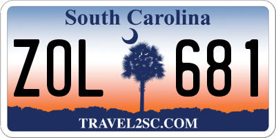 SC license plate ZOL681