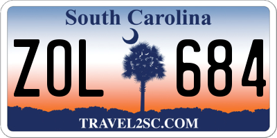 SC license plate ZOL684