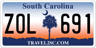 SC license plate ZOL691
