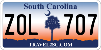 SC license plate ZOL707