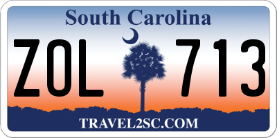 SC license plate ZOL713