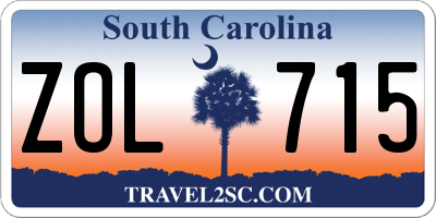 SC license plate ZOL715