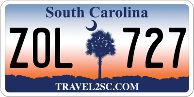 SC license plate ZOL727