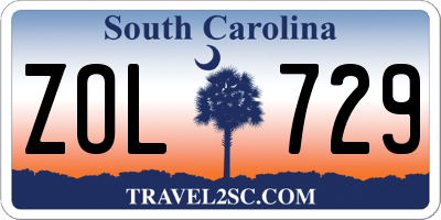 SC license plate ZOL729