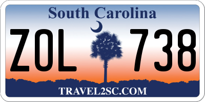 SC license plate ZOL738