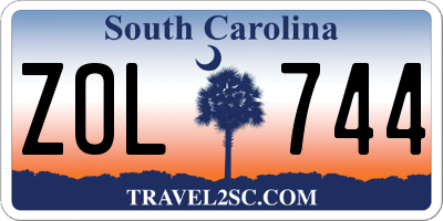 SC license plate ZOL744