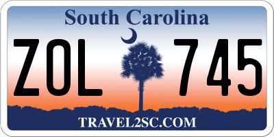 SC license plate ZOL745