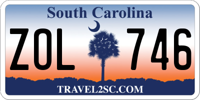 SC license plate ZOL746