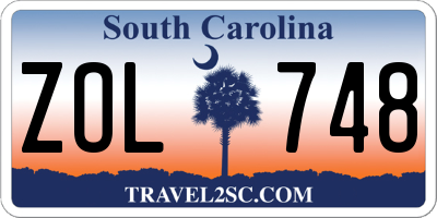 SC license plate ZOL748
