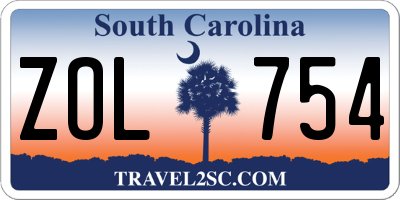 SC license plate ZOL754