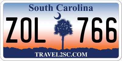 SC license plate ZOL766
