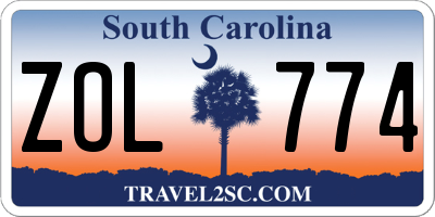 SC license plate ZOL774