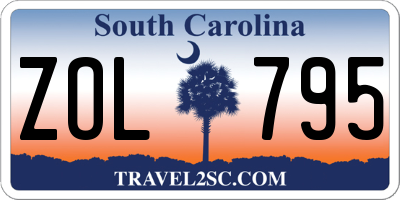 SC license plate ZOL795