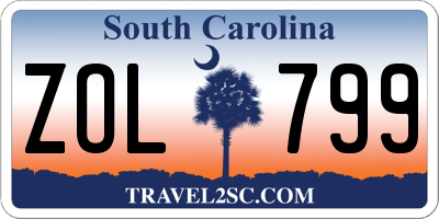 SC license plate ZOL799