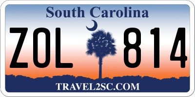 SC license plate ZOL814