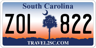 SC license plate ZOL822