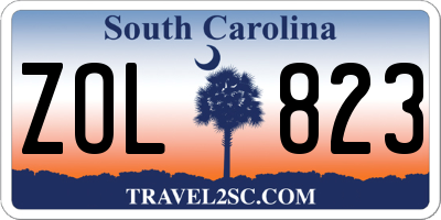 SC license plate ZOL823