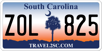 SC license plate ZOL825